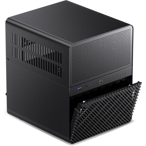 Black 9.17x10.31x11.73 JONSBO N3 Mini-ITX NAS PC Chassis, ITX Computer Case, 8HHD 1-SSDD isk Bays NAS Mini Aluminum with Steel Plate Case, Built-in 2x10cm Fan, Power Support: SFX105mm, Support 130mm CPU Cooler