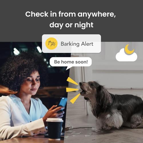 Furbo 360° Dog Camera: Pet Security Cam w/Barking Alerts, Rotating View, Treat Toss w/Phone App, Smart Home Indoor Puppy Monitoring, 2-Way Speaker (Standard Features - No Subscription Required)