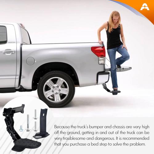 ASOPARTS Rear Bed Step Compatible with 2019 2020 2021 2022 2023 2024 2025 2026 Dodge Ram 2500 3500 Retractable Bumper Tailgate Step # 82215842AE 82215842AC 82215842AD 82215842AH