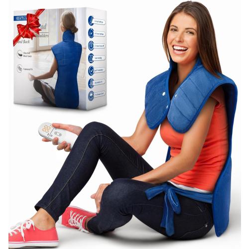 Heating Pad for Neck Shoulders and Back, Weighted Electric Heat Pad for Full Body Relax, 22 x 37 Large Heated Pad 6 Heat Levels 4 Auto-Off, Fathers Day Dad Gifts Birthday Gifts for Women Men Husband