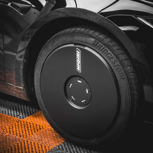 Wheel Cover Hubcaps with Rim Protectors - PC Material, Compatible with 2019-2026 Tesla Model 3 18 inch&2019-2026 Tesla Model y 19 inch,Set of 4 (Matte Black