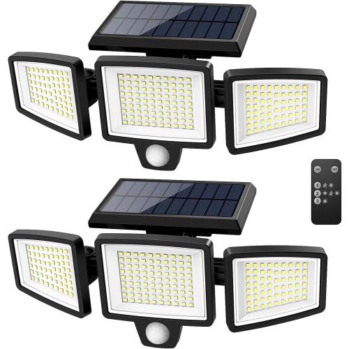 Tuffenough Solar Outdoor Lights 2500LM 210 LED Security Lights with Remote Control 1 LIGHT