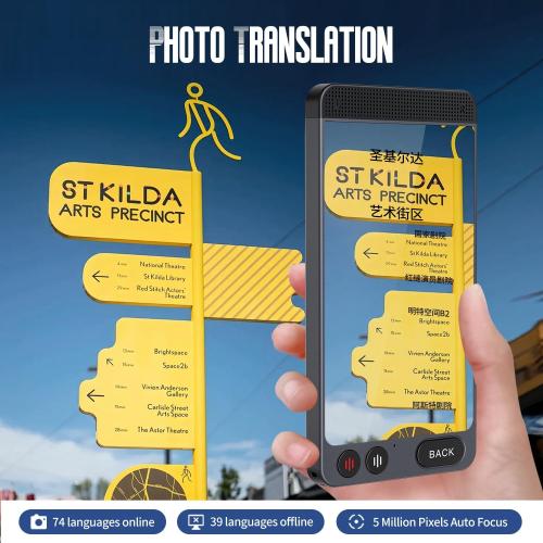 2025 Language Translator Device, Support 142 Languages and Accents, Two Way Real-Time Voice Translation, Online/Offline/AI/Voice/Photo Translation for Travel, Learning and Business, 2000mA