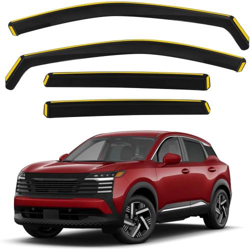 in-Channel Rain Guards for 2025-2026 Nissan Kicks (Not for Play) | Side Window Deflectors, Window Visors, All-Weather, UV Protection, Polycarbonate, Shatterproof, 4-Piece Set