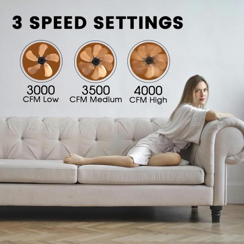 18in Wall Mount Fan with Remote Control Wall Mounted Oscillating Fan with 3 Speed Settings Adjustable Tilt and Timing for Bedroom 16in Metal Fans Blade