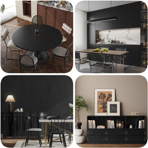 Abyssaly Black Wood Peel and Stick Paper 39.6 in X 115 in Decorative Self-Adhesive Contact Paper Film for Furniture Easy to Clean Thickening Upgrade Increase Stomata and Reduces Bubble Generation
