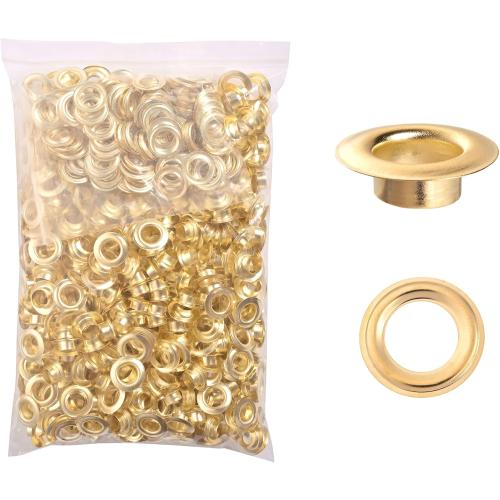 KING PIECES 1000pcs Gold Grommets 1/4 Inch (6mm) Washers and Grommets Kit