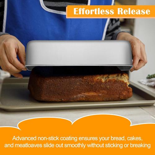 Kitchenware and Cooking tools -4 Pack, 12” x 5” Large Stainless Steel Loaf Pans, Long Metal Bread Baking Mold for Banana Cake Meatloaf Sourdough Lasagna, Nontoxic & Dishwasher Safe