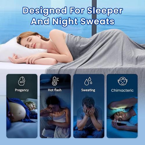 Topcee Cooling Blanket (90x90Queen Size) for Sweats Absorbs Heat to Keep Adults Cool on Warm Nights, Q-Max 0.5 for Hot Sleepers, Ultra-Cool Lightweight Blanket for Bed