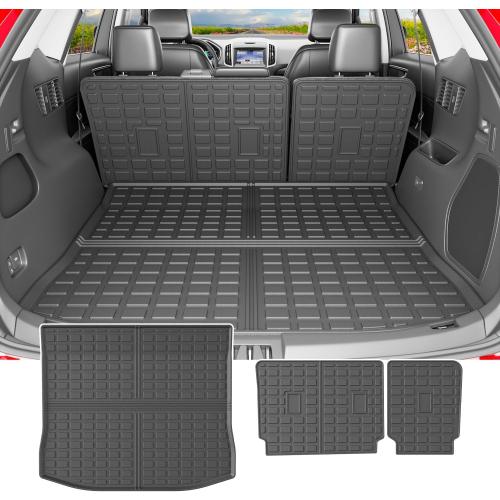powoq Cargo Mat Compatible with 2015-2024 Ford Edge Cargo Liner Backrest Mat TPE Back Seat Protector (Only for 5-Seater) Replacement for 2015-2024 Ford Edge Accessories (Trunk Mat Backrest Mats)