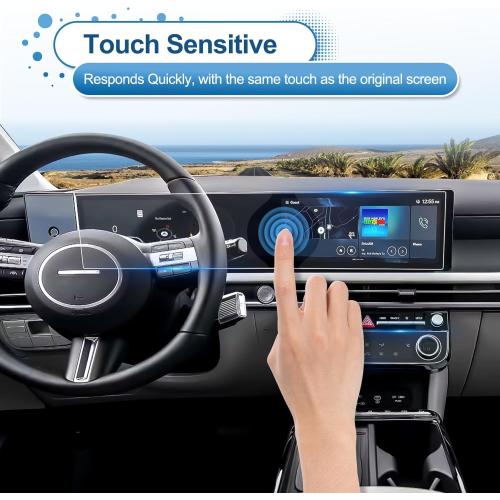 2025 2026 Tucson Screen Protector for Hyundai Tucson (Dual 12.3Inch&Air Conditioner)(SEL/SEL Convenience/XRT/Limited/Blue/N Line),9H Tempered Glass 2025 Tucson Hybrid Accessories HD Transparent