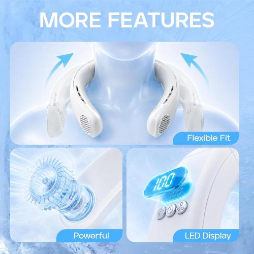 Neck Air Conditioner with Cooling Plate, 7000mAh Rechargeable Fan