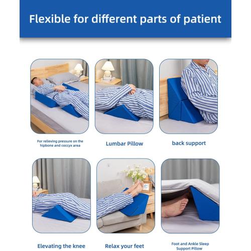 Fanwer Positioning Wedge Pillow for Side Sleeping (3 in 1), 40 Degree Triangle Bed Wedges & Body Positioners for Back Pain, Preventing Bedsores, After Surgery, Knees Elevated, Pregnancy
