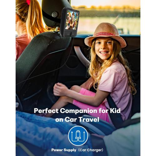 Car DVD Player Dual Screen, FANGOR 7.5 Inch DVD Player for Car Play The Same or Two Different Movies with Headrest Straps, Support Last Memory, AV Out/in, USB/SD Card, All Regions