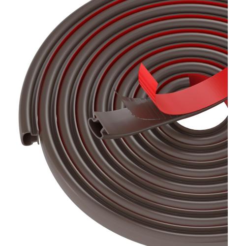 Brown Rubber Weather Stripping Door Seal Strip, D Shape Door Weather Seal Strip, Self-Adhesive Soundproofing Frame Insulation Tape for Doors Frame/Window Seal,Blocks Cold Drafts Noise