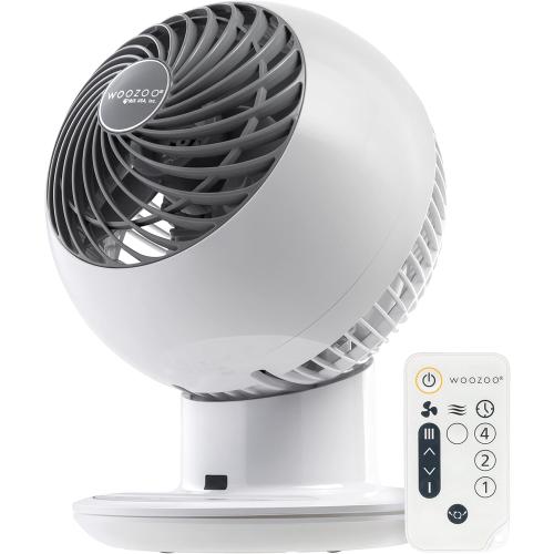 IRIS USA WOOZOO Air Circulator Fan with Remote, Oscillating, 5 Speeds, 82ft Max Air Distance, 90° Adjustable Tilt, 30db Quiet Motor, Small Fan for Bedroom, Office, Dorm, White