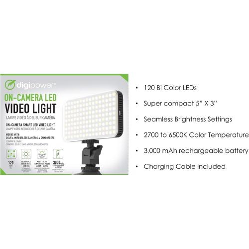 missing parts DigiPower 120 LED On-Camera Video Light with Multi-Color Temperature, Adjustable Brightness, USB Connectivity, Includes Camera Mount
