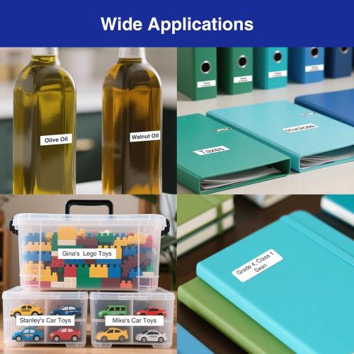 SUPVAN E11 Bluetooth Label Maker Machine with 4 Tapes, Support Keyboard & App with 30  Fonts and 660  Icons, Rechargeable Inkless Labeler for Home, Kitchen, Office, School, Organization, Black