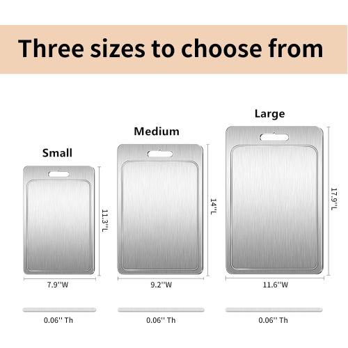 Titanium Cutting Board 100% Pure Cutting Boards With Juice Groove Metal Grade Food Double Sided Chopping Board for Cutting Meats Vegetables Fruits(Titanium-X-Large)