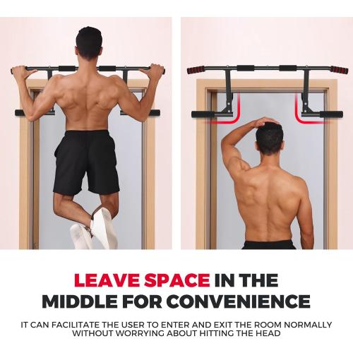 ONETWOFIT Pull Up Bar for Doorway, 440 lbs Heavy Duty Upper Body Fitness Workout Bar for Home Gym Exercise, Multi-Grip Strength Wall Mounted Door Frame Chin-Up Bar for Almost All Doors