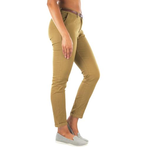 Small ToBeInStyle Women's Belted Bengaline Ankle Length Pants active usa