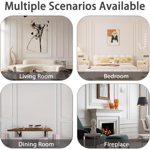 Coengwui Peel and Stick Wall Molding, Chair Rail Wainscoting Panel, Finish Trim for Home Decoration (Paintable White, 19.6ft x 2.4in)