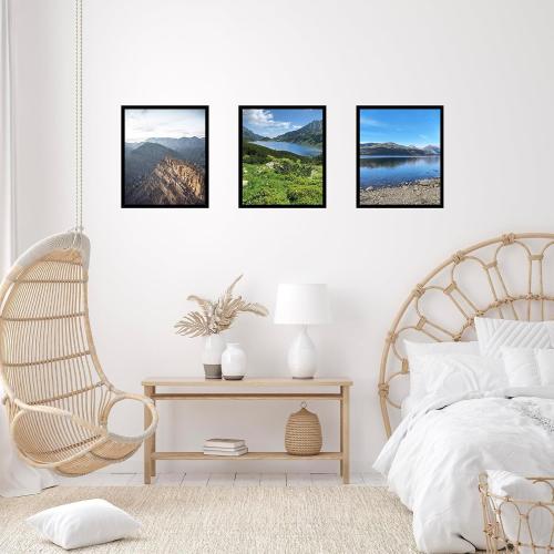 16x18 Picture Frame Black for Poster Photo Picture, Horizontal and Vertical Formats for Wall Hanging, 16 x 18 Wall Gallery Poster Photo Frame for 16 by 18 Photos Posters, Black