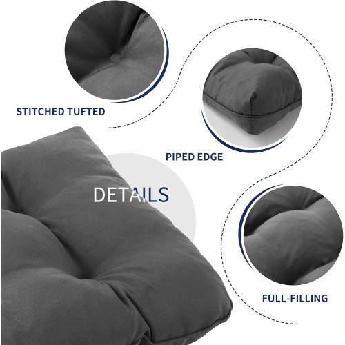 Outdoor Bench Cushion, 59 x 18 Inch, Dark Grey