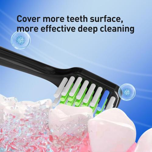 Toothbrush Heads Replacement Compatible with Aquasonic Duo Series/Home Dental Center Eletric Toothbrush (NOT for Duo PRO Series)- 4 White & 4 Black