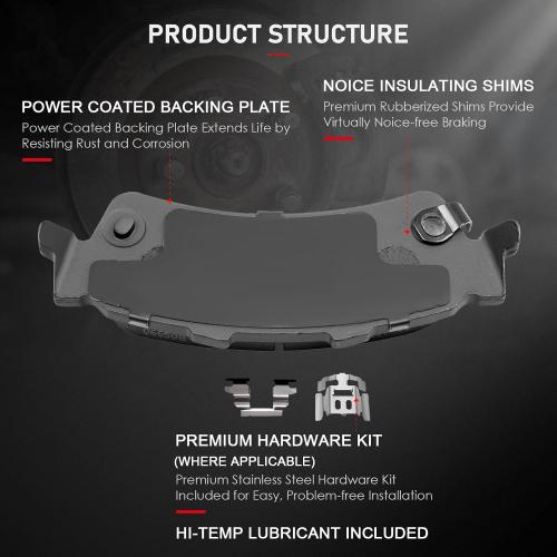cciyu D785 D792 Ceramic Front Rear Brake Pad Set Fit For Chevy Astro,Avalanche,1500,Silverado,1500 HD,Suburban,1500,Tahoe,For GMC Safari,Sierra,1500,Sierra,1500 HD,Yukon,Yukon XL,1500