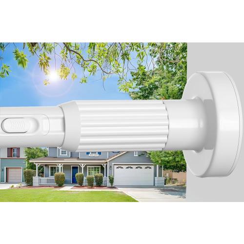 Tension Curtain Rod White Shower Rod 40-118IN Long Curtain Rods No Drilling Adjustable Tension Rods of Shower or Bathroom Outdoor Window Patio Diameter 1.26In