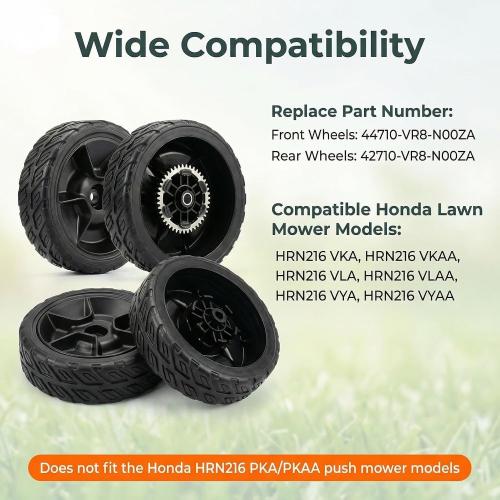 4 Pack 8 Lawn Mower Wheels Kit for Honda HRN216