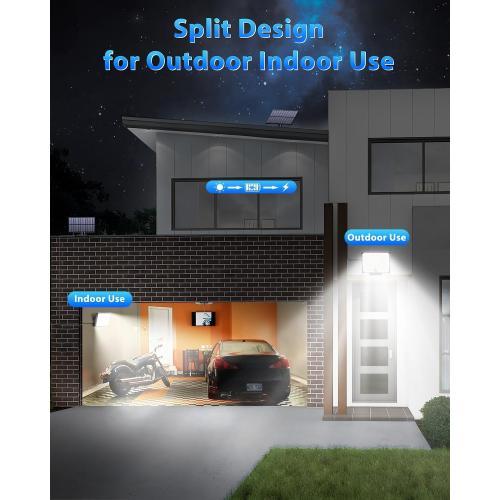 Solar Lights for Outside, 172LED 3Modes Split Motion Sensor Outdoor Lights with Remote Control, Solar Lights Outdoor Waterproof IP65, Outdoor Solar Lights for Yard,Patio,Garden,Garage, 2 Pack