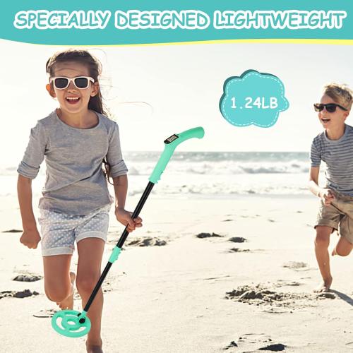 OMMO Kids Metal Detector, Adjustable 27.5-37.8 with LCD Display (Blue) | Lightweight Design with 6 Search Coil for Outdoor Exploration, Beach Treasure Hunting, Hiking Adventures and Birthday Gift