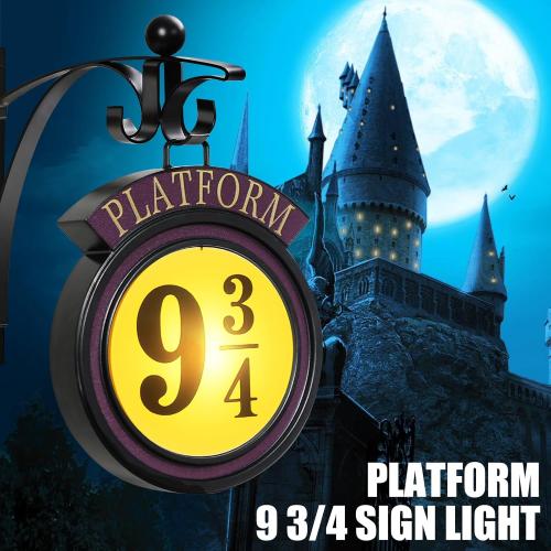 Platform 9 3/4 Sign Light,Movies Metal Wall Hanging Platform Sign Decorative Novelty Light, Room Party Decoration Vintage Hanging Night Light