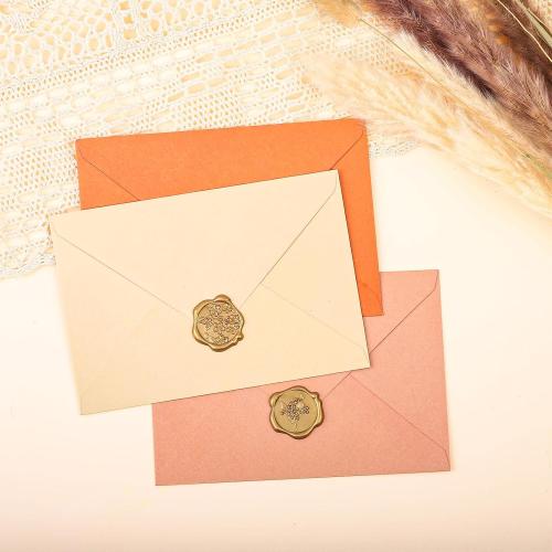 WSICSE 60Pcs Wax Seal Stickers, Wedding Invitation Envelope Seal Stickers Adhesive Backed Light Gold for Wedding, Party,Graduation,Mother's Day,Gift Wrapping (4 Flower Styles)