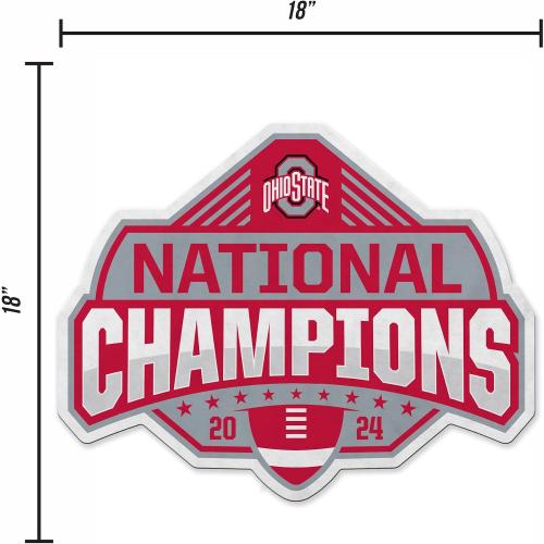 Rico Industries NCAA Ohio State Buckeyes 2025 National College Football Champions Shape Cut Pennant - Home and Living Room Décor - Soft Felt EZ to Hang