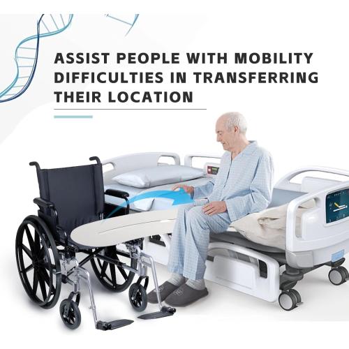 Crescent-Shaped Transfer Board with 360° Rotating Disk for Assisted Wheelchair Transfers, 400 lb Support