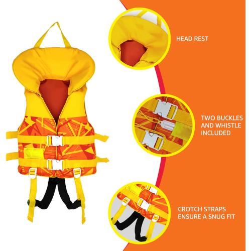 Kids Swim Vest, Toddler Swim Jacket with Adjustable Safety Strap, Toddler Swimming Aid for 24-77 lbs Boys and Girls