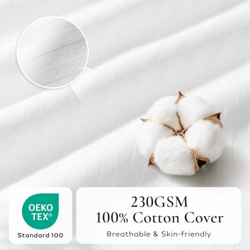 Ashler Home Deco Synthetic Down Pillow Inserts, 20x20 Down Alternative Throw Pillows Insert Sleeping Pillows with 100% Cotton Cover Decorative Pillow Stuffer for Sofa, Couch Bed(Set of 4, White)