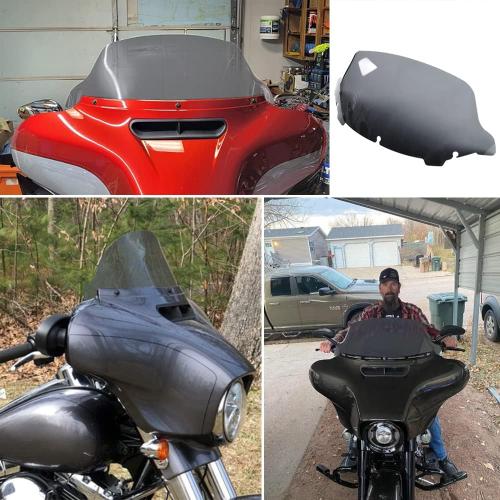 WYNMOTO 10.5 Smoke Wave Windshield Windscreen Wind Splitter Compatible for 2014-2024 Harley Davidson Touring Street Glide Electra Glide 2014 2015 2016 2017 2018 2019 2020 2021 2022 2023