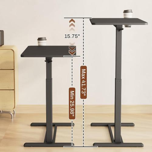 FLEXISPOT Mobile Standing Desk with Wheels Pneumatic Laptop Desk Rolling Computer Cart Movable Height Adjustable Small Sit Stand Workstation Home Use (31.5 W x 17.7 D, *****WHITE!!!!!*****)