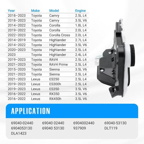 NOVAPARTS Front Left Side Power Door Lock Actuator Motor w/Latch Assembly for Toyota Corolla Camry Highlander RAV4 Sienna Lexus ES250 ES300h ES350 RX350 RX450h Replace 69040-02440 937909 DLA1423