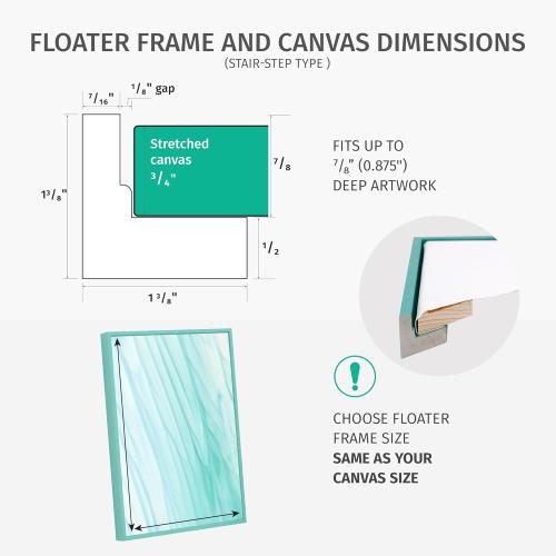 Pixy Canvas Floater Frame 16x20 for 3/4 (0.75) inch Deep Canvas Paintings/Canvas Prints/Wood Canvas Panels/Wall Art/Wall Decor/Home Decor/Artwork (Natural Oak, 16 x 20 inch, Portrait)
