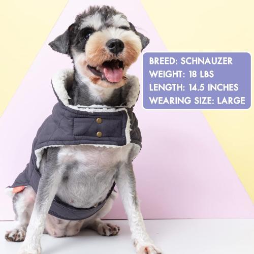 KYEESE Dog Coat Warm Pet Winter Puffer Coat with Leash Hole Soft Pet Sweater for Cold Weather Waterproof Dogs Jacket with Fleece Lined Thick Pets Clothes with Pocket Windproof Dog Coats for Small Dogs