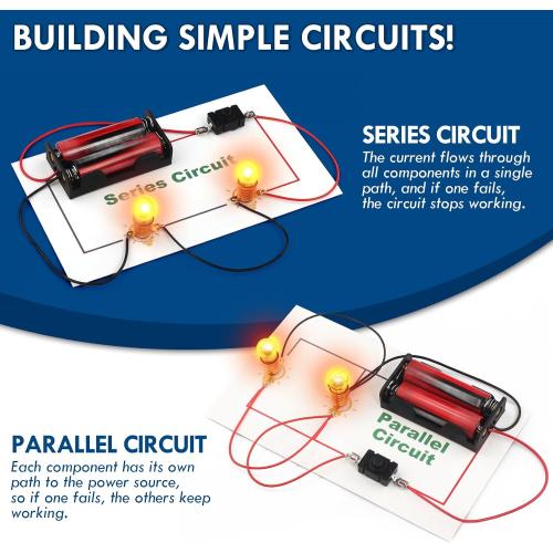 Science Circuit Kit Electricity for Kids, STEM Electrical Light Bulb Experiment, Electric Science Gifts Fair Project Kits Age 8-12, Fruit Energy Experiments Circuits Engineering Projects