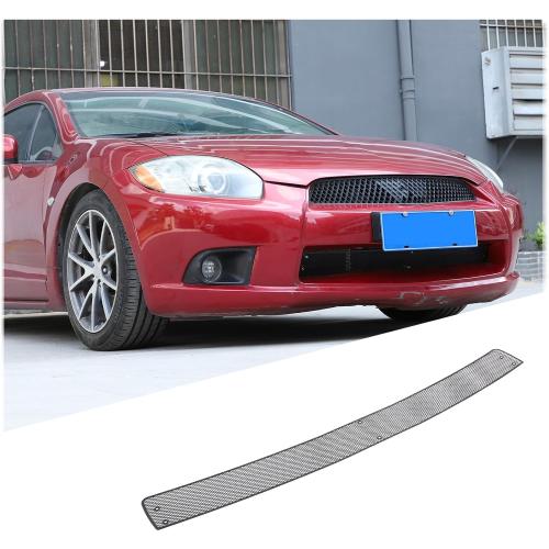 for Mitsubishi Eclipse 2006-2011 Front Grill Mesh Inserts Trim Stainless Steel Grille Guard Protector (Lower Grill-Black)