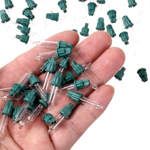 Mudder 60Count 2.5V Christmas 50/100/150/200 Count Mini Incandescent Wire String Lights Replacement Bulbs Indoor/Outdoor Christmas Lights Decor for Home Xmas Tree (Green Base with Warm White Bulb)