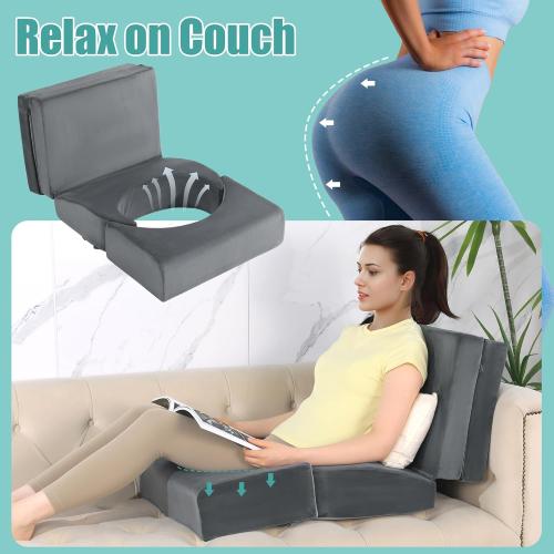 Color Grey  Adjustable Size BBL Pillow After Surgery for Sleeping,High Density Foam Foldable BBL Brazilian Butt Lift Pillow Post Surgery Recovery for Sleeping, BBL Recovery Must Haves,Grey