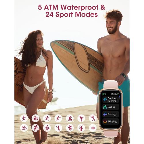 Health Fitness Tracker for Women Men: 24H Heart Rate Monitor Activity Trackers Blood Oxygen Sleep Step Calorie Tracking 5ATM Waterproof Fitness Smart Watches for Woman Compatible with iPhone Android